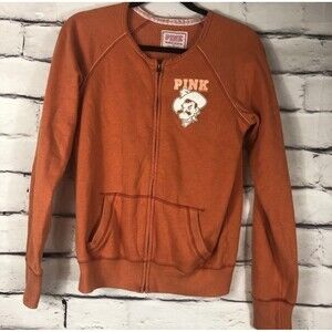 Pink Womens Size S Orange Zip Up Jacket